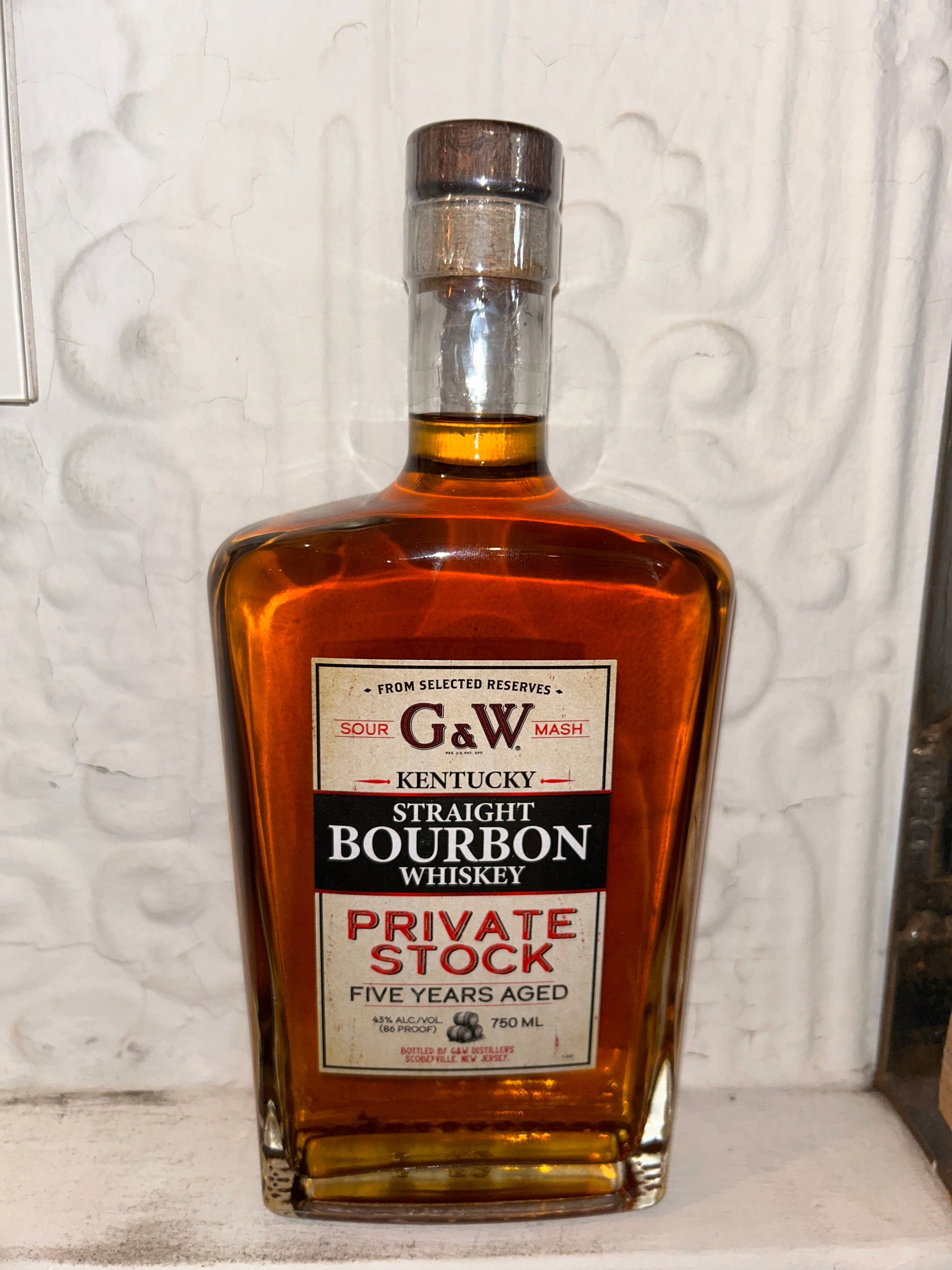 Private Stock Straight Bourbon Whiskey 5yr, G&W (Kentucky, USA)-Liquor & Spirits-Bibber & Bell